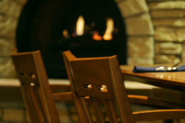 chairs near fireplace
